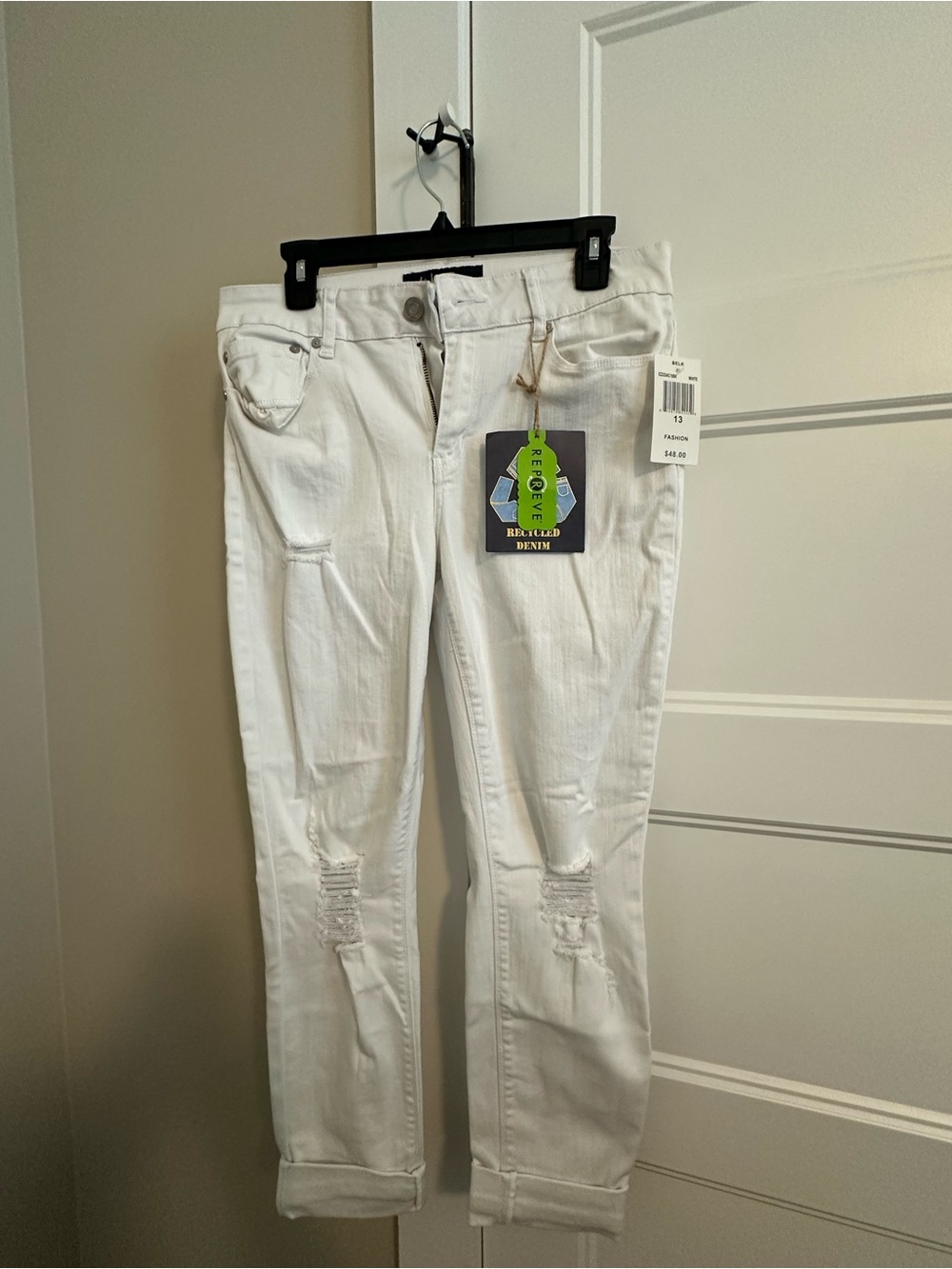 belk White Distressed Boyfriend Jeans